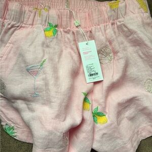 Lilly Pulitzer Pink Embroidered High Waist Shorts